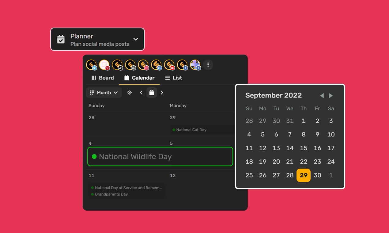 Social Media Planner Social Media Planner