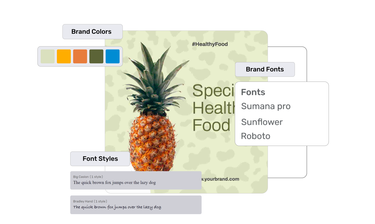 Consistent brand colors, fonts, and styles